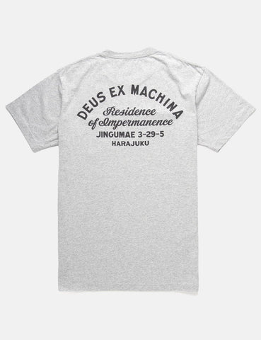 Deus Ex Machina Adresse Tokyo Taschen-T-Shirt - Grau Marmor