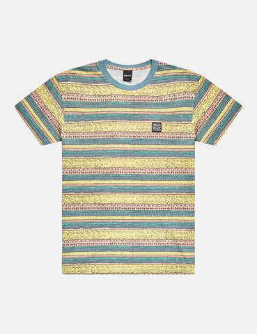 Deus Ex Machina Sonnenaufgang T-Shirt (Stripe) - Lemon Combo