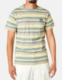 Deus Ex Machina Sonnenaufgang T-Shirt (Stripe) - Lemon Combo