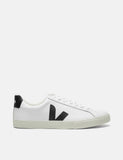 Veja Esplar Low Logo Lederturnschuhe - Extra Weiß / Schwarz