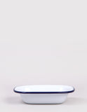 Falcon Enamelware Oblong Pie Dish (18cm) - Weiß / Blau