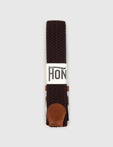 Hone Woven Plait Belt - Brown