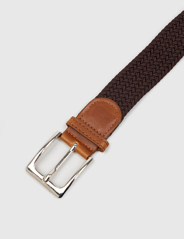 Hone Woven Plait Belt - Brown