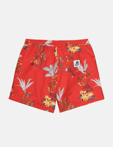 Carhartt-WIP Drift Badeshorts - Hawaii-Blumendruck / Red