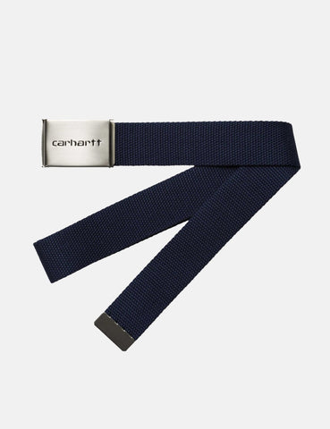 Carhartt-WIP Clip Gürtel Leinwand (Chrom) - Dark Navy Blau