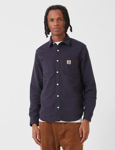 Carhartt-WIP Tony Shirt - Dark Navy Blau Rigid