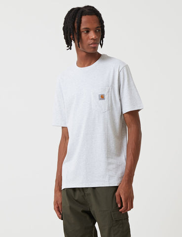 Carhartt-WIP-Taschen-T-Shirt - Ash Heather Grey