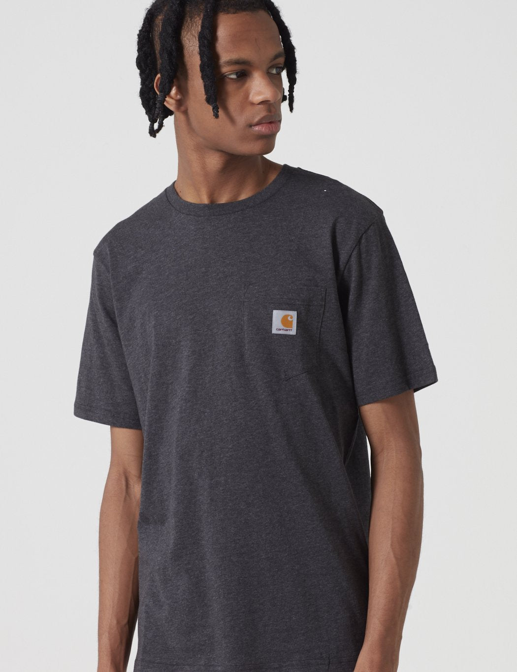 Carhartt-WIP-Taschen-T-Shirt - Schwarz Heather