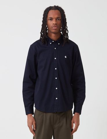 Carhartt-WIP L / S Madison Shirt - Dark Navy / Wachs