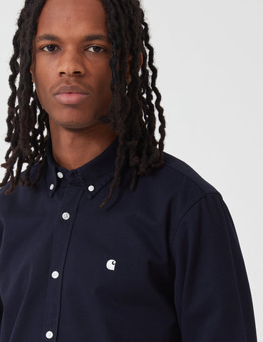 Carhartt-WIP L / S Madison Shirt - Dark Navy / Wachs