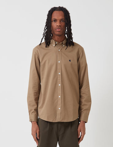 Carhartt-WIP L / S Madison Shirt - Khaki Leder