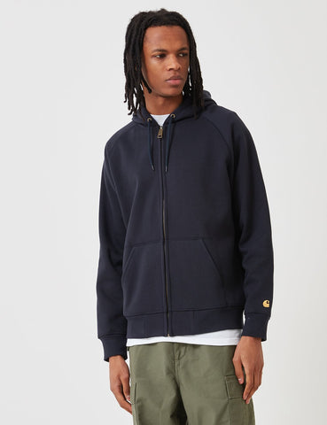 Carhartt-WIP Chase Hooded Zip-Jacke - Dunkelmarineblau
