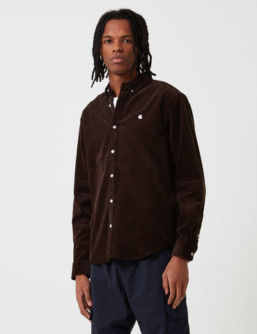 Carhartt-WIP Madison Cord-Hemd - Tobacco Brown / Wachs