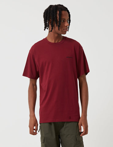 Carhartt-WIP Script Stickerei T-Shirt - Mulberry