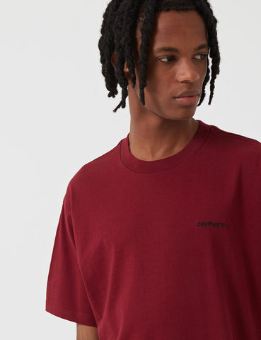 Carhartt-WIP Script Stickerei T-Shirt - Mulberry