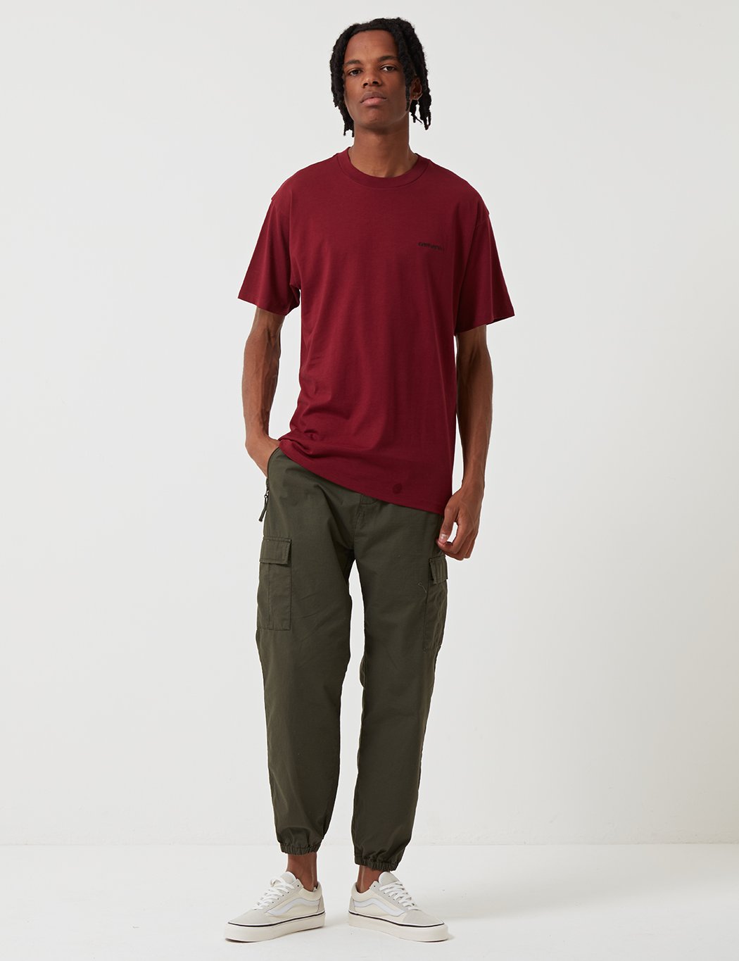 Carhartt-WIP Script Stickerei T-Shirt - Mulberry