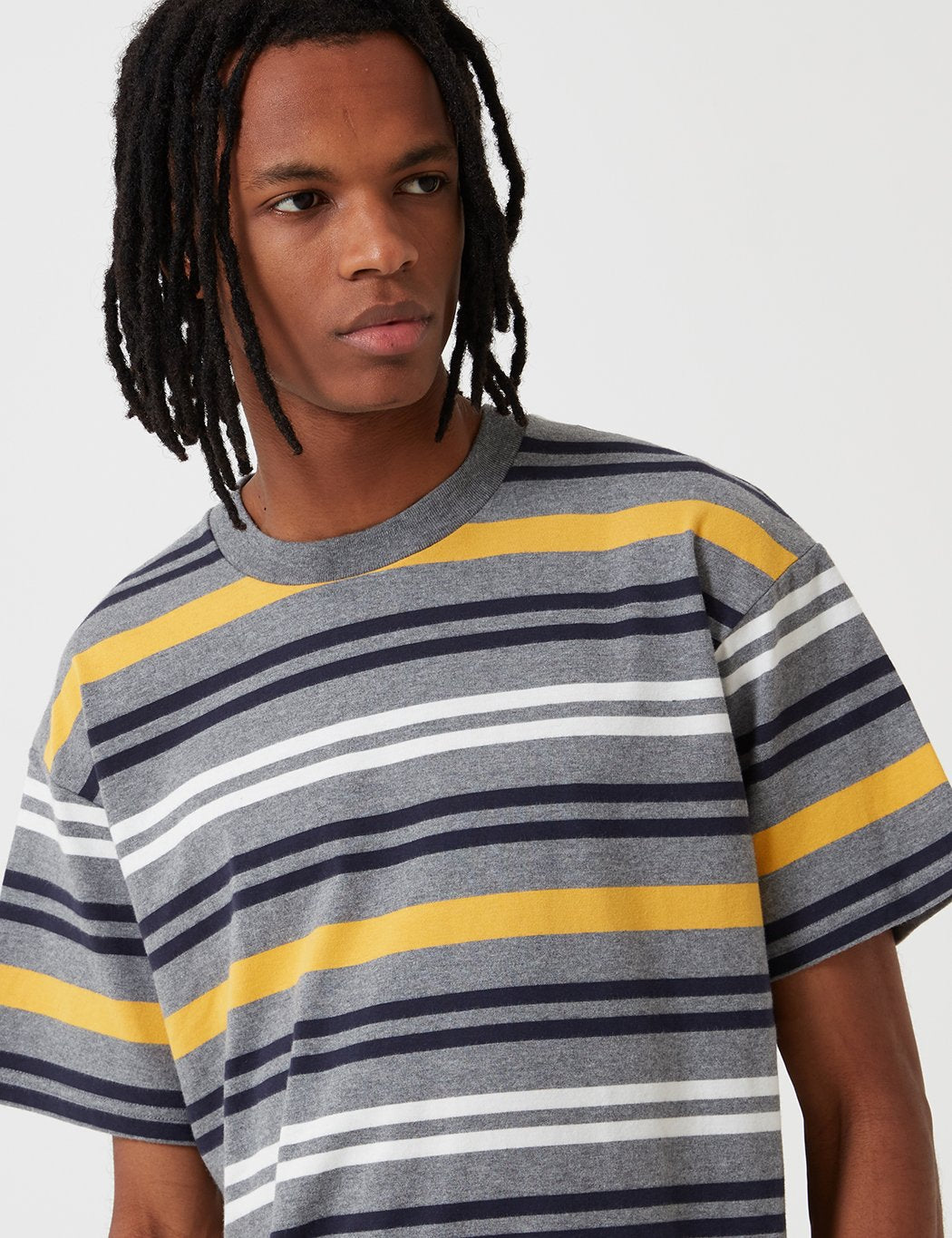 Carhartt-WIP Short Sleeve Kress gestreiftes Hemd - Dunkelgrau Heather