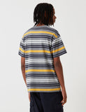 Carhartt-WIP Short Sleeve Kress gestreiftes Hemd - Dunkelgrau Heather