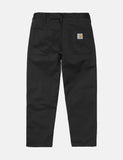 Carhartt-WIP Abbott Pant 'Denison Twill' (Tapered Fit) - Schwarz Rinsed