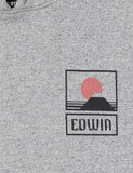 Edwin Sonnenuntergang auf MT Fuji Hoodie - Mouliné Grau