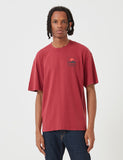 Edwin Sonnenuntergang auf dem Berg Fuji T-Shirt - Rubin Wine Red