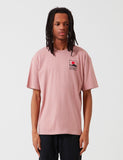 Edwin Sonnenuntergang auf dem Berg Fuji T-Shirt - Woodrose Rosa