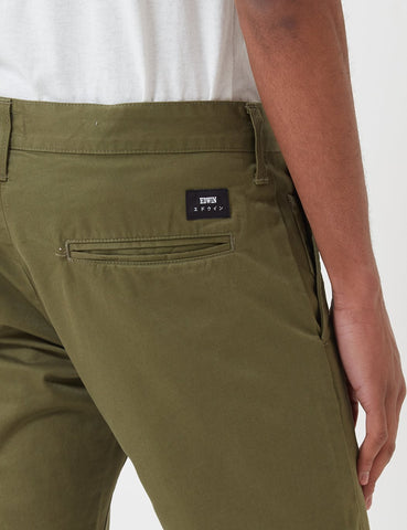 Edwin ED-55 Chino (Regular Tapered) - Militärgrün Rinsed