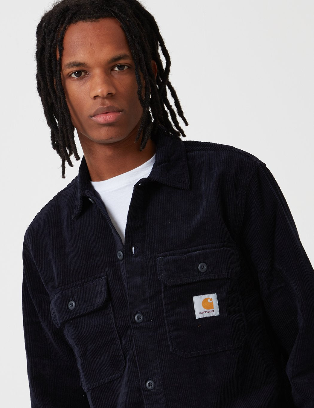 Carhartt-WIP Langarm Swinton Shirt - Dark Navy Blau