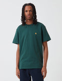 Carhartt-WIP Chase T-Shirt - Treehouse Grün