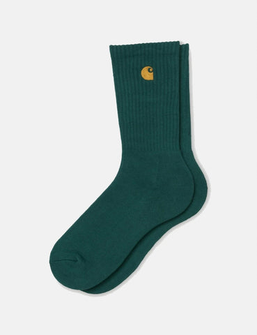 Carhartt-WIP Chase Socken - Tannengrün / Gold