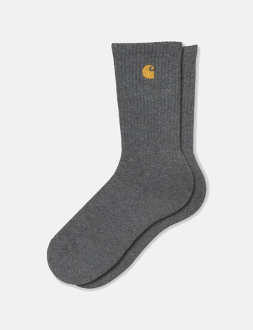 Carhartt-WIP Chase Socken - Dunkelgrau Heather / Gold