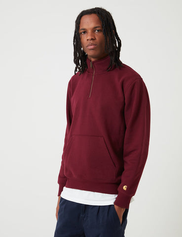 Carhartt-WIP Chase Neck Zip Sweat - Merlot Red