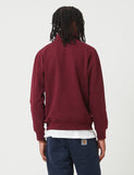 Carhartt-WIP Chase Neck Zip Sweat - Merlot Red