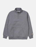 Carhartt-WIP Chase Neck Zip Sweat - Dark Grey Heather