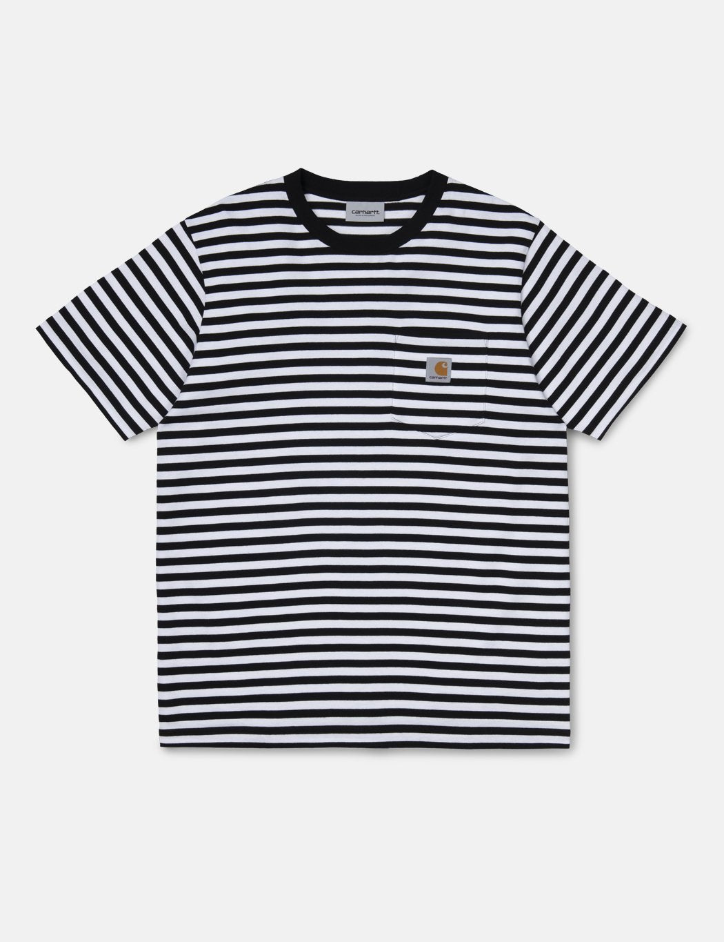 Carhartt-WIP Haldon Taschen-T-Shirt - Haldon Streifen Schwarz / Weiß