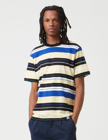 Carhartt-WIP Flint T-Shirt - Flint Streifen Blassgelb