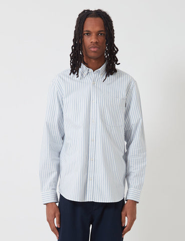 Carhartt-WIP Simon Hemd (Stripe) - Bleach Blau