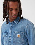 Carhartt-WIP Salinac Hemd Jacke (Denim) - Blau, Abgenutzte Blass