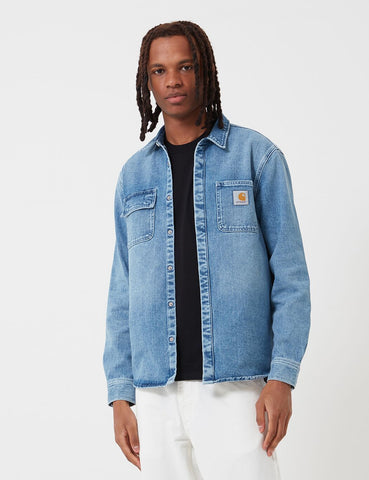 Carhartt-WIP Salinac Hemd Jacke (Denim) - Blau, Abgenutzte Blass