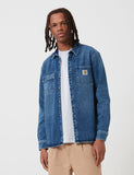 Carhartt-WIP Salinac Hemd Jacke (Denim) - Blau, Mid Worn Wash