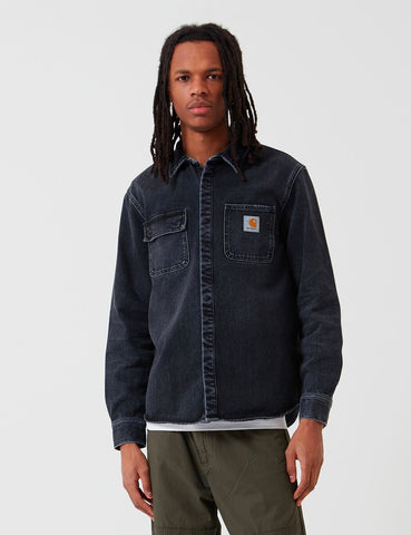 Carhartt-WIP Salinac Hemd Jacke (Denim) - Schwarz, Mid Worn Wash