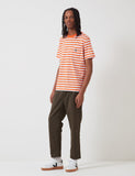 Carhartt-WIP Scotty Taschen-T-Shirt (Stripe) - Uhrwerk Orange / Weiß