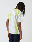 Carhartt-WIP Scotty Taschen-T-Shirt (Stripe) - Lime Grün / Weiß