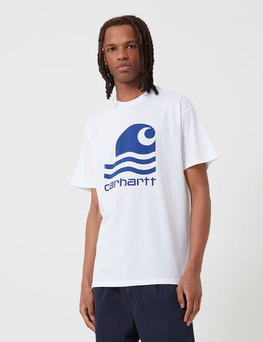 Carhartt-WIP Swim T-Shirt - Weiß / Blau Submarine