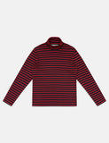 Calvin Klein Stripe L / S Pullover mit Stehkragen - CK Schwarz / Rot