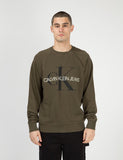 Calvin Klein-Monogramm-Logo Sweatshirt - Grape Leaf Green