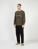 Calvin Klein-Monogramm-Logo Sweatshirt - Grape Leaf Green