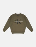 Calvin Klein-Monogramm-Logo Sweatshirt - Grape Leaf Green