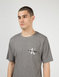 Calvin Klein-Monogramm-Kasten-Logo T-Shirt - Grau Heather