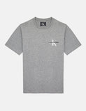 Calvin Klein-Monogramm-Kasten-Logo T-Shirt - Grau Heather